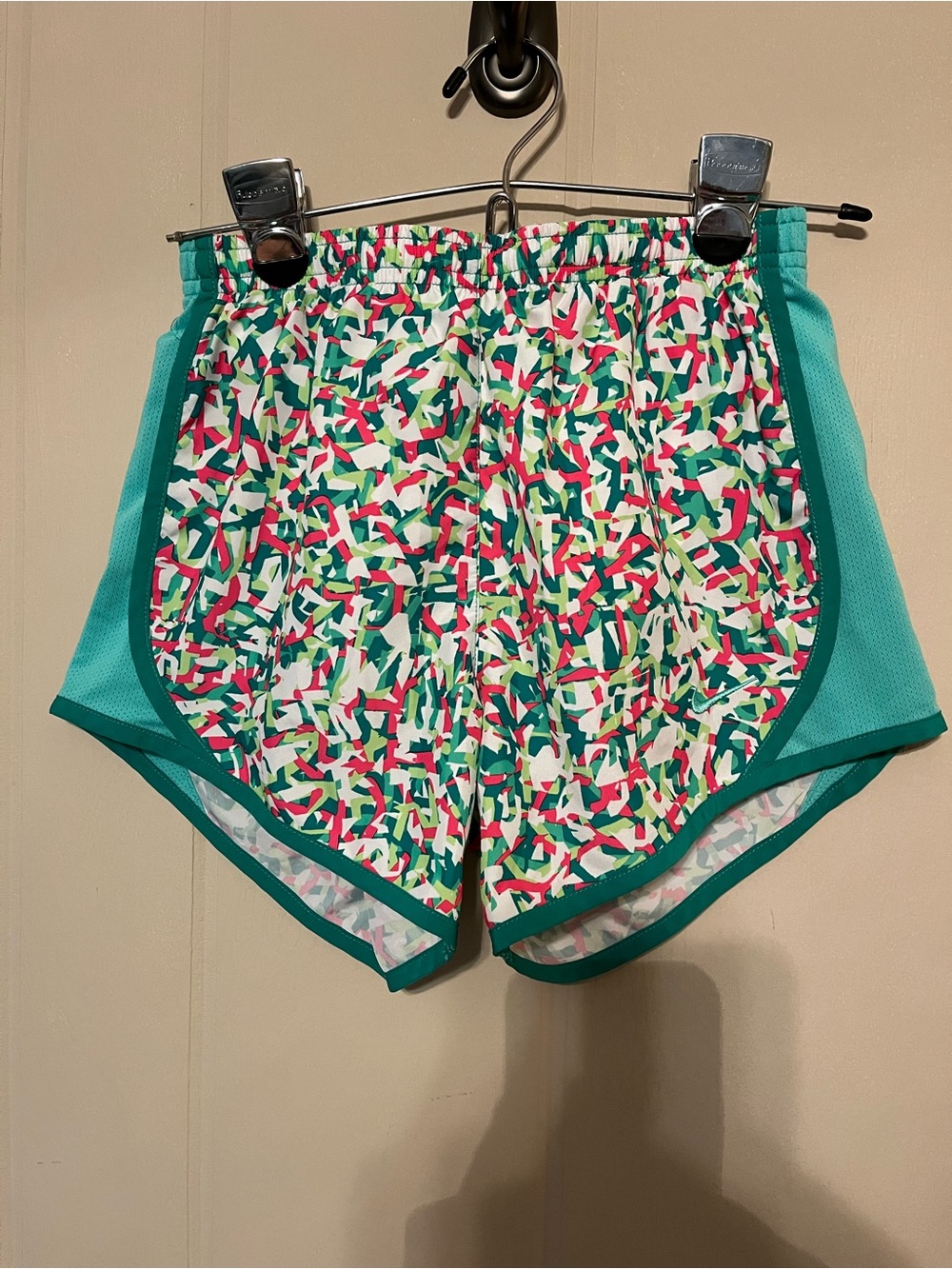Nike Dri-Fit Teal Multicolor Abstract Athletic Shorts